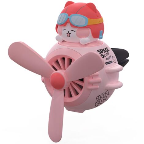 Niedlicher Katzenfahrer fürs Auto, rotierender Propeller-Autolüftungserfrischer, kreativer Auto-Parfüm-Innenraum-Auto-Luftauslassventilator, niedliches Autozubehör