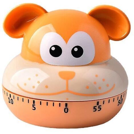 Niedlicher mechanischer Küchentimer in Hundeform (Gelb – Hund) 55-Minuten-Countdown-Alarm, mehrfarbig