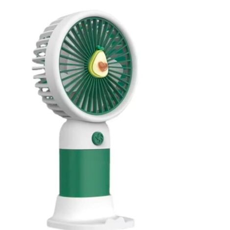 Niedlicher Mini-Ventilator, tragbar und per USB aufladbar, leicht, 5-Blatt-Design, 3-stufige Kühlung, kompakt, lustiges Frucht-Design.
