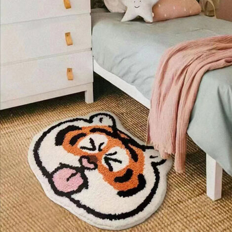 Niedlicher, rutschfester Teppich mit Tigermuster, 40 x 60 cm – Dekoration für Kinderzimmer, Wohnzimmer oder Spielzimmer