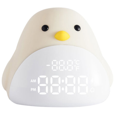 Niedlicher Vogel-Wecker mit Beleuchtung, USB-LED-Nachttischlampe für Kinder, Geschenk
