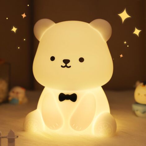 Niedliches Bären-Nachtlicht – Kinderzimmer – mit Touch-Funktion – Helligkeit einstellbar – für Kinder, Babys und Erwachsene