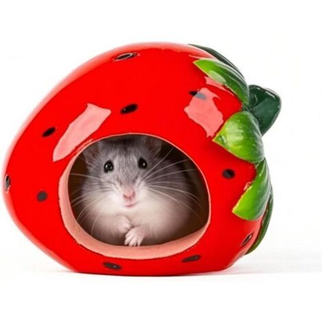 Niedliches Erdbeer-Keramik-Hamsterhaus