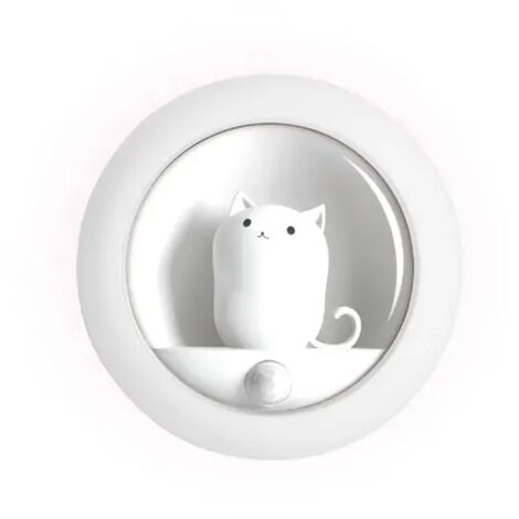 Niedliches Katzen-Nachtlicht mit LED-Sensor, Stimmungslicht fürs Schlafzimmer, USB-Wandleuchte für Schrank und Wand, Smart-Home-Beleuchtung, Schlafzimmerdekoration, Weiß