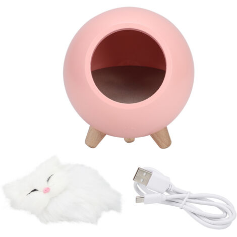 Niedliches rosa LED-Katzenhaus-Nachtlicht – Stimmungsbeleuchtung fürs Schlafzimmer