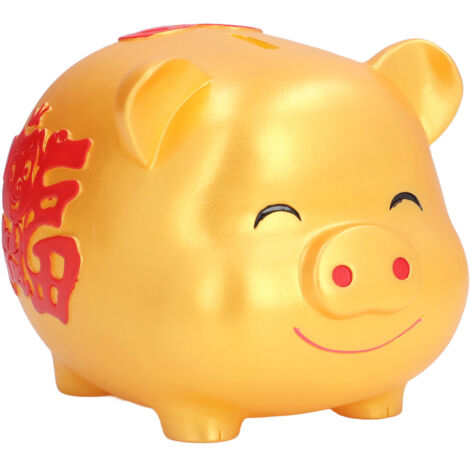 Niedliches, sturzsicheres Sparschwein, große Größe, Gold, für Kinder, als Dekoration und Geschenk