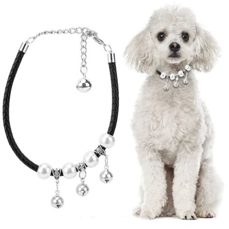 Niedliches, verstellbares Halsband mit Glöckchen für Hunde und Katzen – Schwarzes Haustieraccessoire