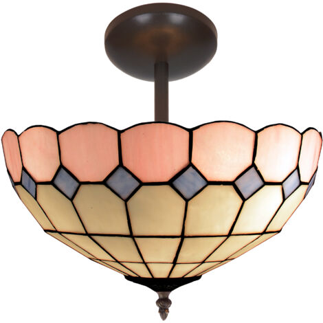 Niedrige Deckenleuchte mit 40 cm Durchmesser Schirm der Pink-Serie
