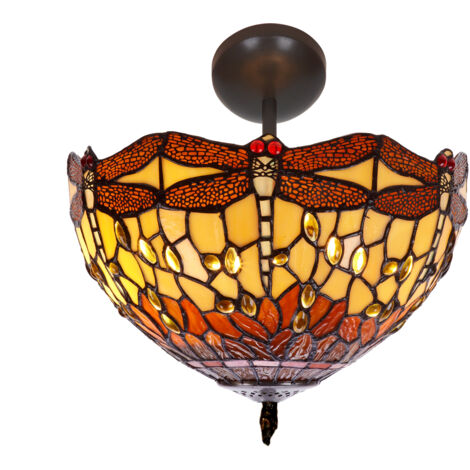 Niedrige Deckenleuchte mit mittlerem Durchmesser, 30 cm, Serie Belle Amber