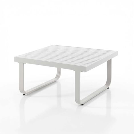 Niedriger quadratischer Couchtisch aus Aluminium im Industriedesign Aron