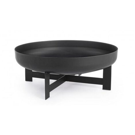 Niedriges Gartenfeuer "Efesto" aus lackiertem Stahl und mit moderner Dekoration -Ø 70 X h 26 cm