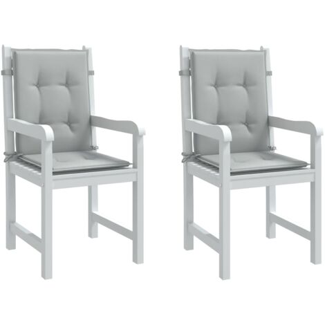 Niedriglehner-Auflagen 2 Stk. Melange Hellgrau 100x50x4cm Stoff vidaXL