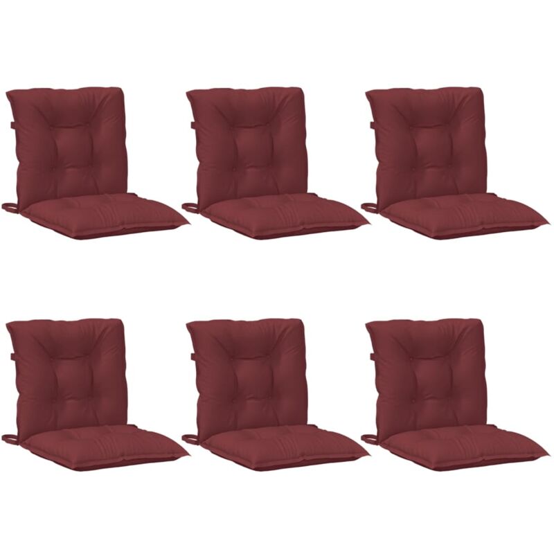 Niedriglehner-auflagen 6 Stk. Melange Weinrot 100x50x7 Cm Stoff Vidaxl