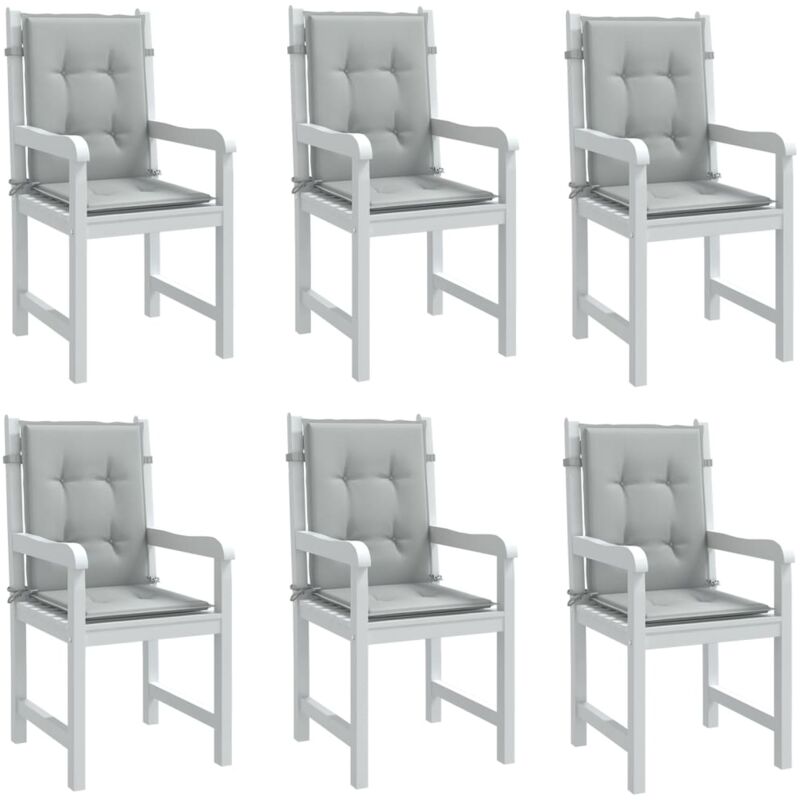 Vidaxl - Niedriglehner-auflagen 6 Stk. Melange Hellgrau 100x50x4cm Stoff
