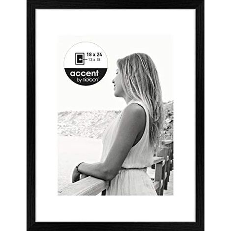 Cadre Accent premium, H.100 x l.70 cm, aluminium noir, NIELSEN