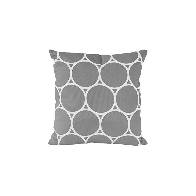 

Nielsen Design - Nielsen Funda de cojín Circle, 45 x 45 cm, Alloy (Gris/Blanco), algodón, Impreso, Estampado, Decorativo, Moda, Verano, sofá, sillón,