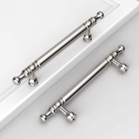 [NIEMALS VERWENDET] 10 Stück Moderne Schrankgriffe 128mm Möbelgriffe für Kommode Küchenschränke Türgriffe mit Schrauben Silber