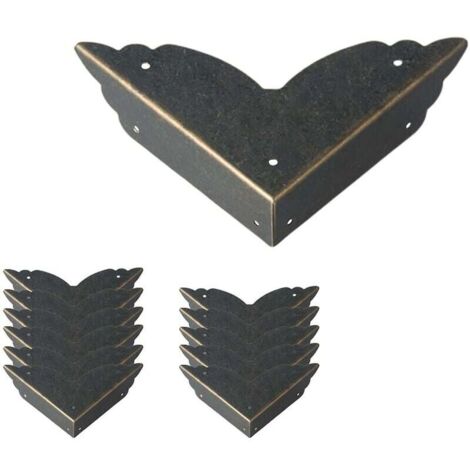 [NIEMALS VERWENDET] 12 Stück Vintage-Eckenschutz aus Metall im antiken Stil, Möbelkantenschutz für Tisch, Truhe, Schmuckschatulle