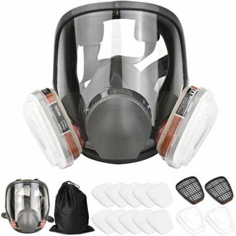 [NIEMALS VERWENDET] 16 in 1 Vollgesichtsmaske Silikon Vollgesichtsmaske Vollgesichtsmaske + Filterbox Baumwollfilter 7-teiliges Set