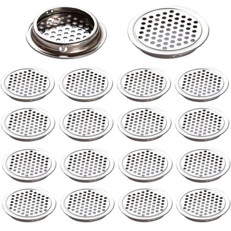 [NIEMALS VERWENDET] 20 Stück Lüftungsgitter, rund, Edelstahl, Lüftungsgitter, Loch, Edelstahl, Lüftungsgitter für Küche, Kleiderschrank, Schuhe, Badezimmer usw., 53 mm