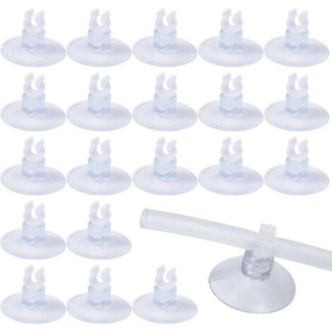 [NIEMALS VERWENDET] 20 Stück transparente Aquarium-Saugnäpfe, 5 mm Aquarium-Saugnäpfe mit Rohrhalter-Clips, Klemmen für Aquarium-Fisch-Saugnäpfe, Luftpumpe
