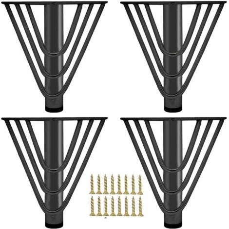 [NIEMALS VERWENDET] 4 Stück Möbelfüße Metall Schrankfüsse Schwarz 15cm Tischbeine mit Schrauben Möbelbeine für TV-Schrank Sofa Bett