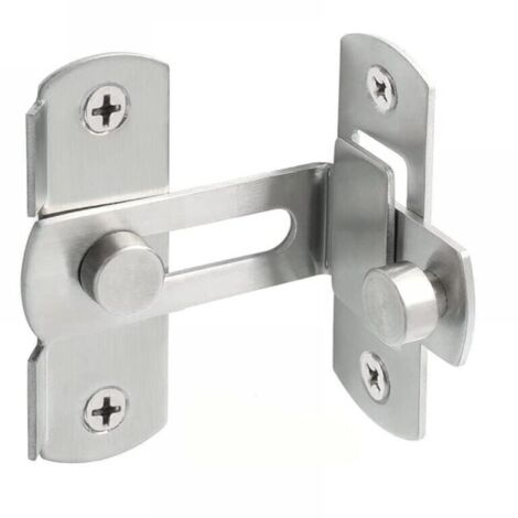 [NIEMALS VERWENDET] 54 cm, 90 Grad rechtwinkliges Türschloss, Edelstahl, Schiebetürriegel, Klappschloss, Sicherheitsschloss für Tür, Fenster, Weinschrank, Garten, Silber