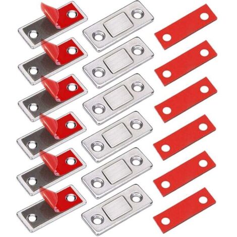 [NIEMALS VERWENDET] 6 Stück sehr dünner Magnet für Schranktür, selbstklebender Riegel, Magnetverschluss, Möbel, starker Magnet