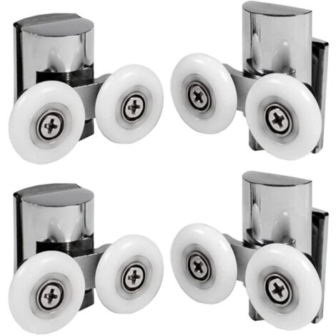 [NIEMALS VERWENDET] 8 Stück Rollen für Duschtüren 23mm Ersatzrollen für Duschkabinentür Duschkabine Rollen 4 Oberrolle und 4 Unterrolle