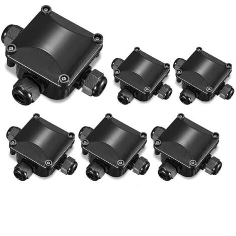 [NIEMALS VERWENDET] Anschlussdose, IP67 wasserdichter T-Verbinder, Außenverteilerkasten, Kabelverbinder, für Kabel mit 6,5 bis 10,5 mm Durchmesser, 5 Stück, (schwarz)