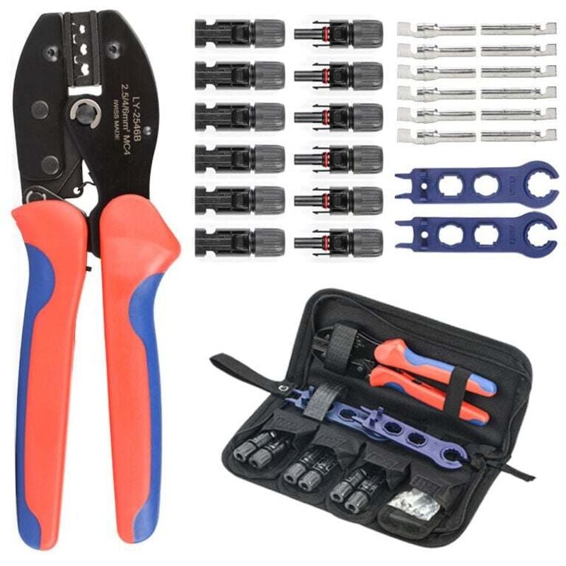 Image of Odipie - niemals verwendet] Crimpzange Mc4 Photovoltaik-Stecker Crimpzange Handwerkzeug 28-tlg