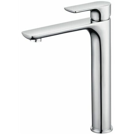 [NIEMALS VERWENDET] Designer-Waschtischmischer mit hohem Auslauf, großer Chrom-Badezimmer-Wasserhahn mit abnehmbarem Luftsprudler, Messing-Waschtisch-Wasserhahn, hoher Badezimmer-Wasserhahn