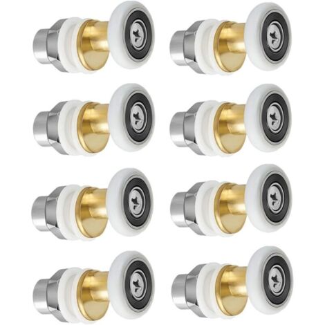 [NIEMALS VERWENDET] Duschtür – Rollenrolle für Duschtür, Schieberollen, Türrolle, Ersatzrad, 8 Stück, 20 mm