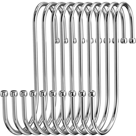 [NIEMALS VERWENDET] Edelstahl-S-Haken, S-Haken, robuster Metall-Doppelhaken zum Aufhängen von Tassen, Kleidung, Töpfen und Schüsseln (20 Stück)