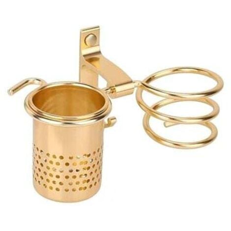 [NIEMALS VERWENDET] Haartrockner- und Glätteisenhalter, Badezimmerzubehör, Haartrocknerhalter, Wandhalterung, Organizer, multifunktionales Regal (Gold 22,510,59,5 cm)