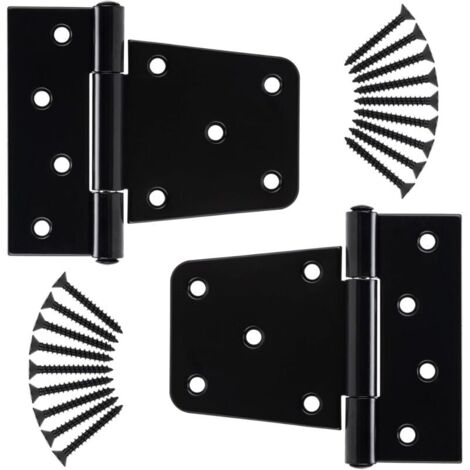 [NIEMALS VERWENDET] Hochleistungs-Türscharniere, schwere Schranktürscharniere, flache Türscharniere, schwarze Scharniere in (2 Stück, 3,5 Zoll)