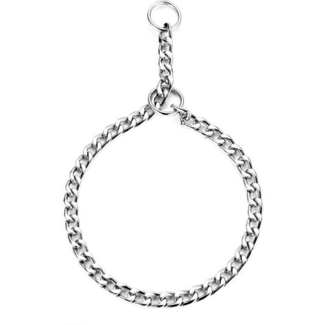 [NIEMALS VERWENDET] Hundetrainingshalsband, verstellbar, Würgehalsband, massive Schlangenkette aus Stahlmetall für Haustiere (M-3,5 mm x 55 cm)