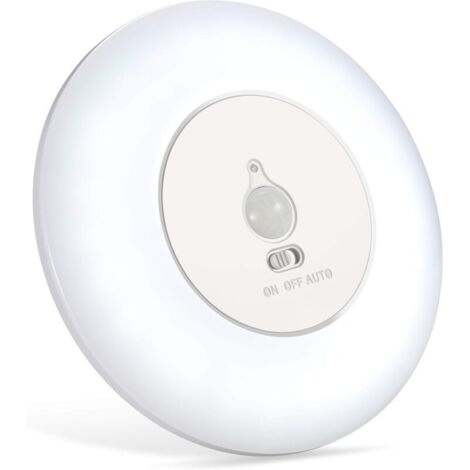 [NIEMALS VERWENDET] LED-Deckenleuchte mit Bewegungsmelder, batteriebetrieben, 6000 K, kabellose Deckenleuchte für Schränke, Garderobe, Keller, Speisekammer, Treppen [Energieklasse A+]