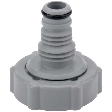 [NIEMALS VERWENDET] P6H1419 Ablassventil, Ablassadapter für Schwimmbadschlauch, Ablassschlauchadapter, Ablassventilanschluss (grau Ø 32 mm)