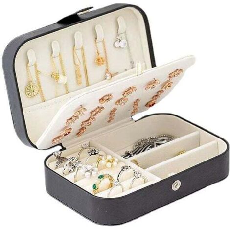 [NIEMALS VERWENDET] Schmuckschatulle, Reiseschmuckschatulle für Damen, Schmuckschatulle für Damen, kleine Schmuckschatulle, zur Aufbewahrung von Ringen, Ohrringen, Halsketten, Armbändern, 16,5 x 11,5 