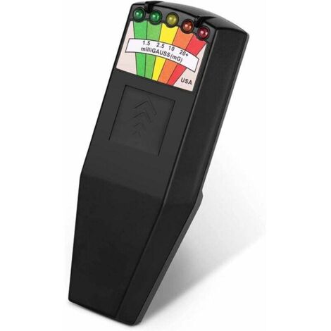 [NIEMALS VERWENDET] Tragbarer LED-EMF-Detektor für elektromagnetische Felder, Geisterjagd, paranormale Ausrüstung, Tester, 50 Hz – 20.000 Hz, Schwarz