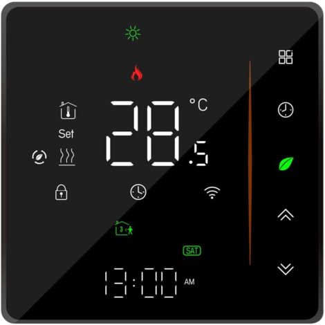 [NIEMALS VERWENDET] WiFi-Thermostat – Fußbodenheizungsthermostat – App-Steuerungsunterstützung – Sprachsteuerung kompatibel mit Alexa/Google Home – für Warmwasserbereitung (schwarz)