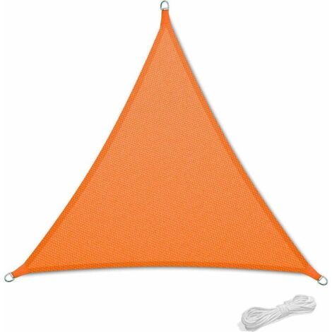 [NIEMALS VERWENDET] x 3 x 3 m, wasserdichte, widerstandsfähige Markise für Terrasse und Garten, Sonnenschutz, 90 % UV-Schutz, mit orangefarbenem, dreieckigem Seil, gratis dazu