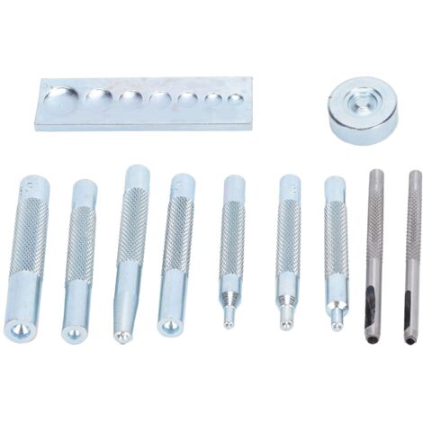 Niet- und Stanzwerkzeugset für die Lederverarbeitung mit Universalfuß – Langstielige Stanzen (2 Löcher: 2,5 mm, 3 mm) und 7 HSS-Spitzen