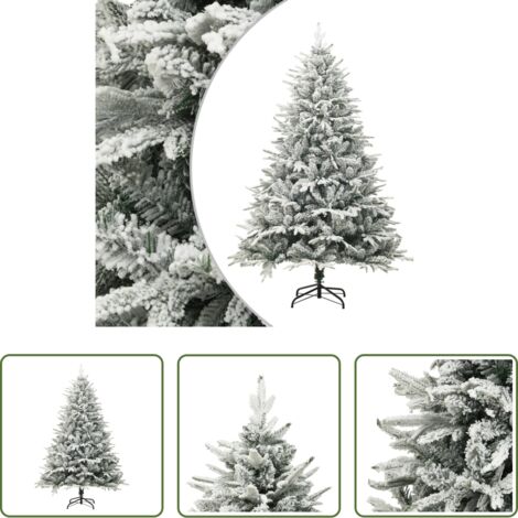 Nieve artificial -  Árbol de Navidad artificial con nieve PVC y PE verde 210 cm