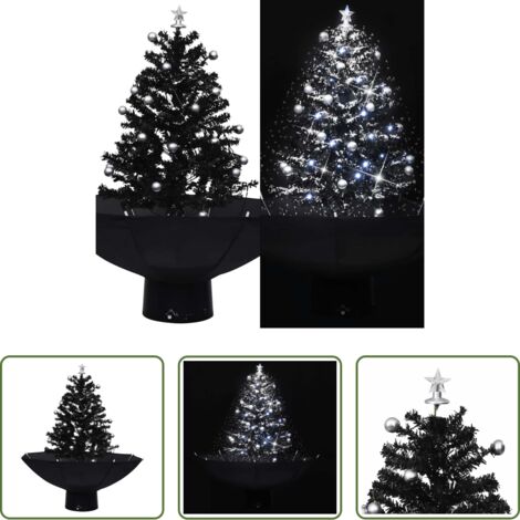 Nieve artificial -  Árbol de Navidad con nieve con base de paraguas PVC negro 75 cm