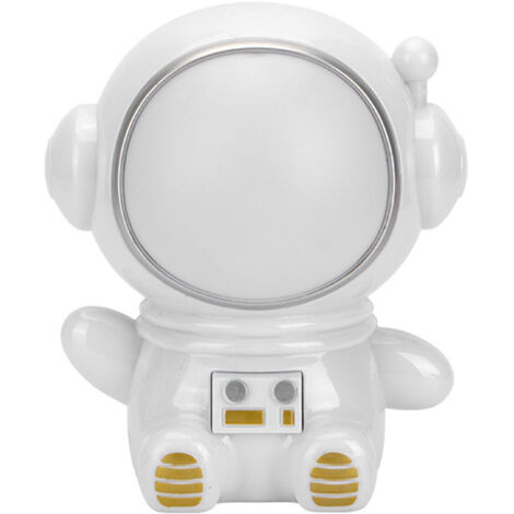 Night Light 3 Modes LED Colorful Cute Astronaut Appearance USB Port Bedside Night Lamp for Bedroom Dormitory White