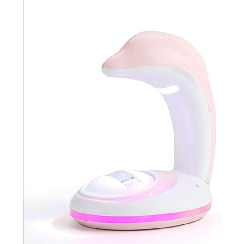 Night Light, Cute Design Rainbow Dolphin Projector Lamp Desk Lamp for Adult Children Bedroom Living Room (Pink)