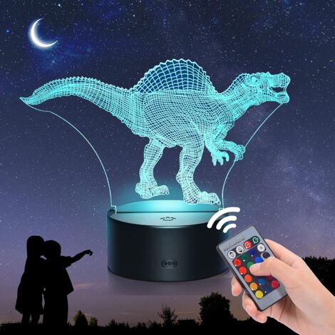 Night light for children, 3D Spinosaurus night light 16 colors