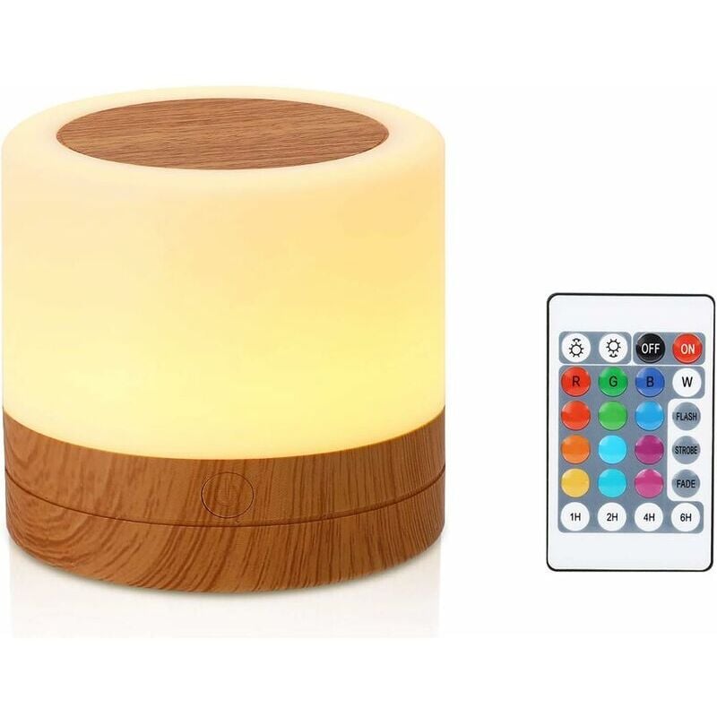 Night Light, Mini Multicolor 360 ° Bedside Lamp, Rechargeable Night Light with Touch Adjustable Brightness Remote Control